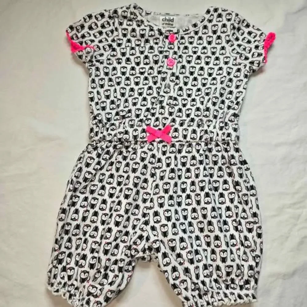 Child of Mine by carters hot pink, black and white baby girl outfit Owls